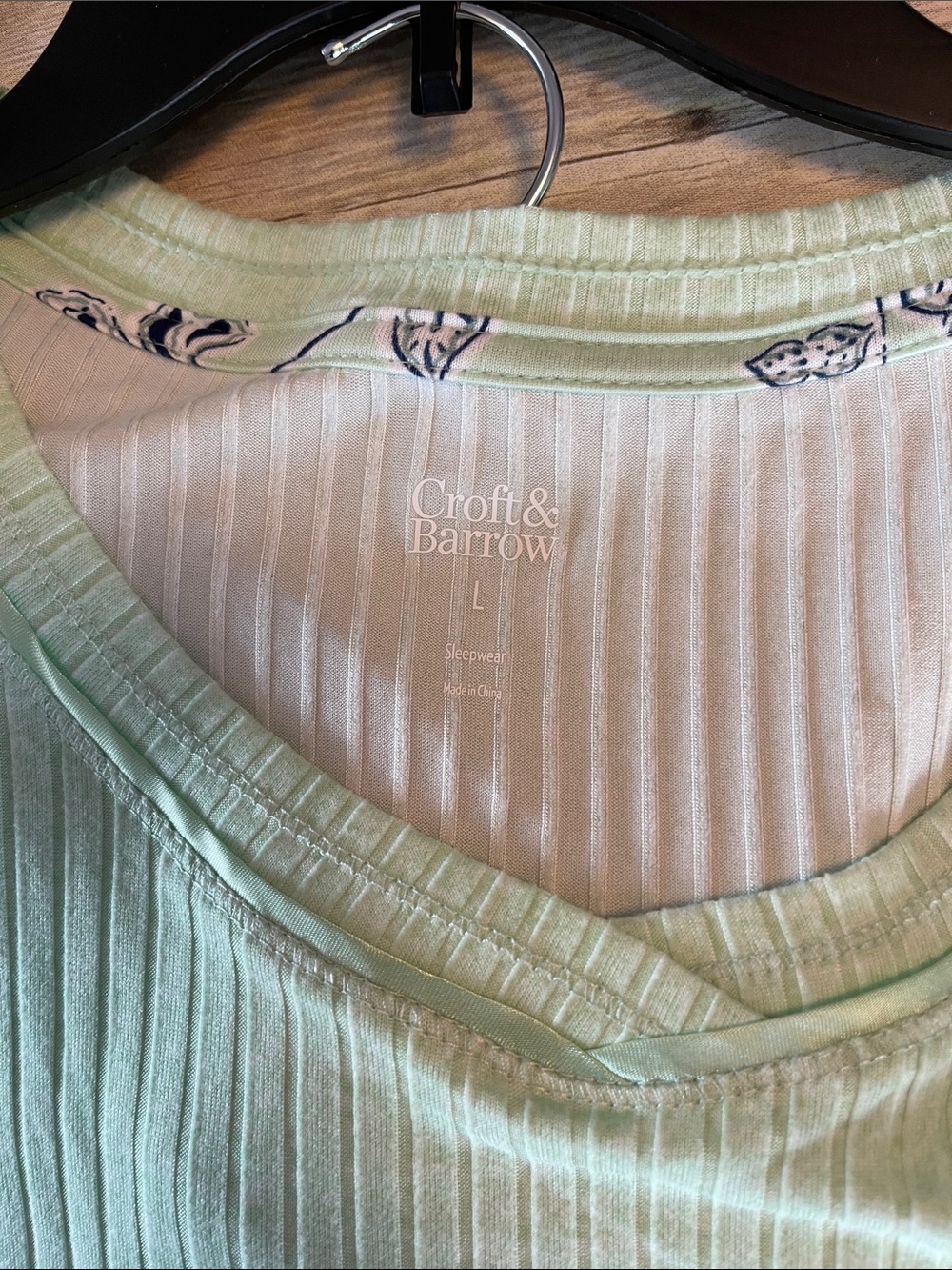 Two Piece Summer PJ Set pale Green & Blue Bottoms & Tank Top Large NWT - Picture 7 of 13